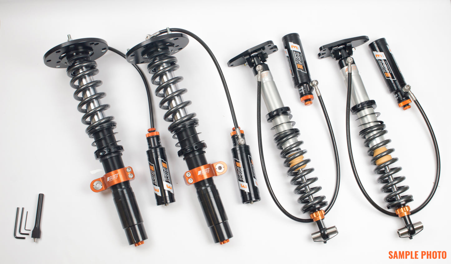 3-WAY Adjustable Coilovers In Rebound  Low- And High Speed Comp  Incl Canisters.