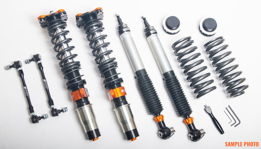 1WAY Adjustable Coilovers In Rebound  Incl. FR Top Mounts  RR Divorced Setup